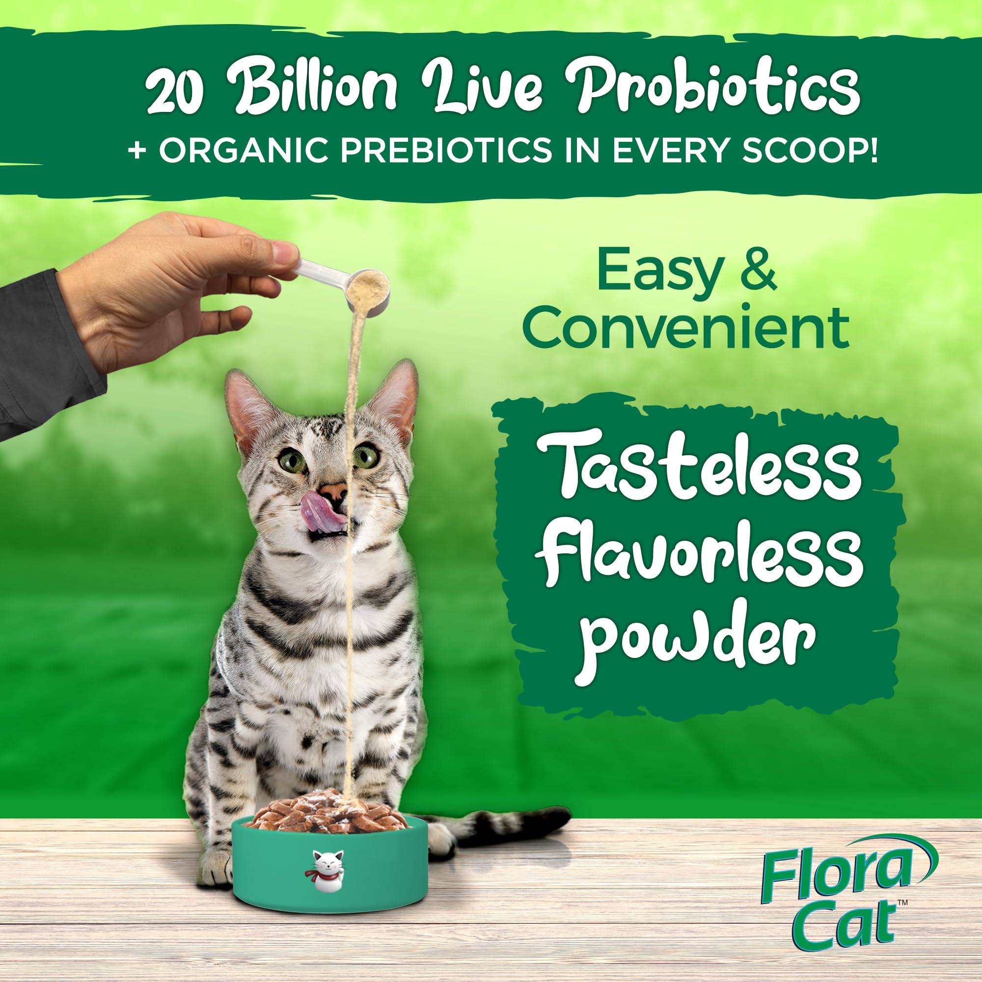 Vital Planet Flora Cat Probiotico, etiqueta sin OGM y alto estándar de pureza.