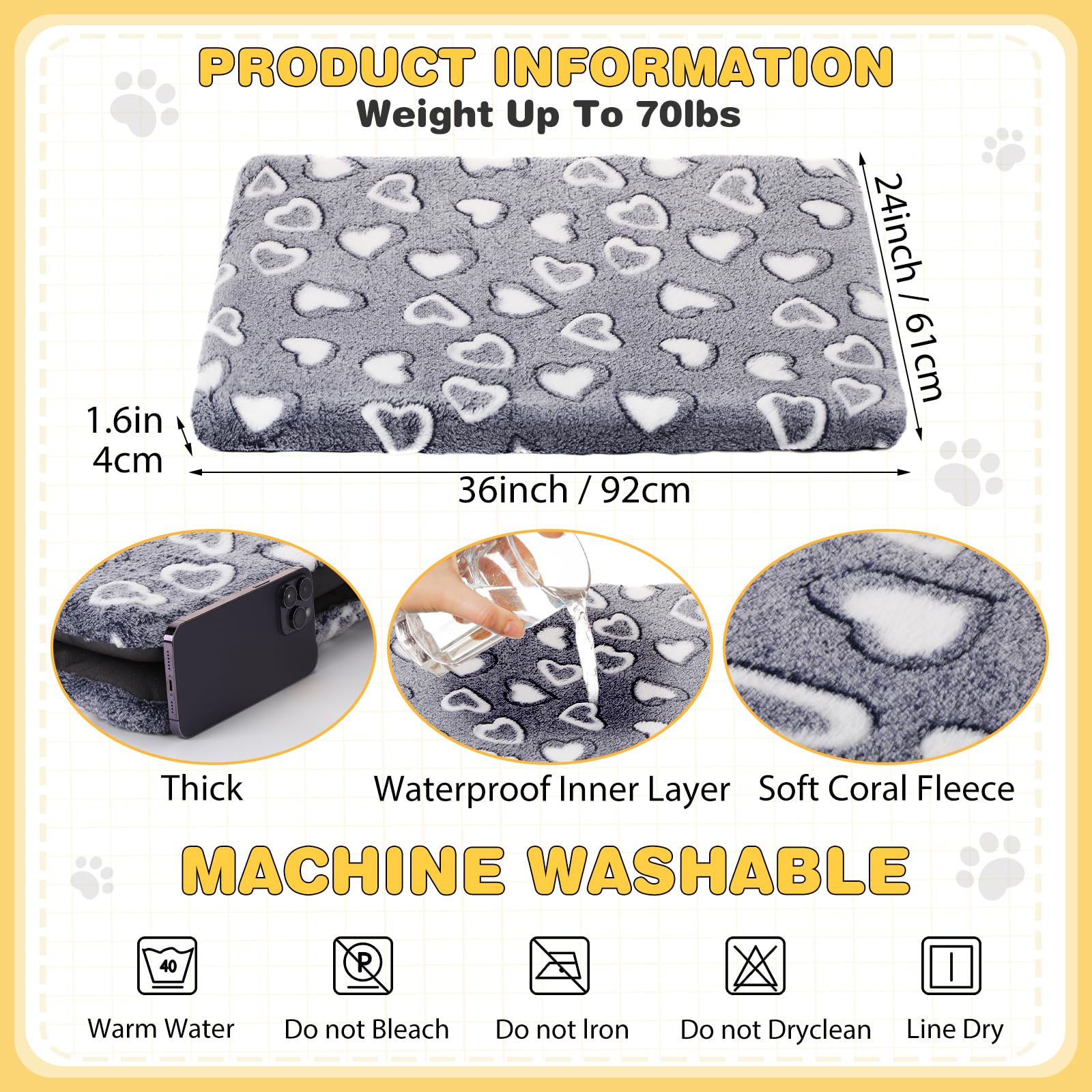 Almohadilla reversible VitalCozy para jaula, lado suave y cálido para climas fríos.