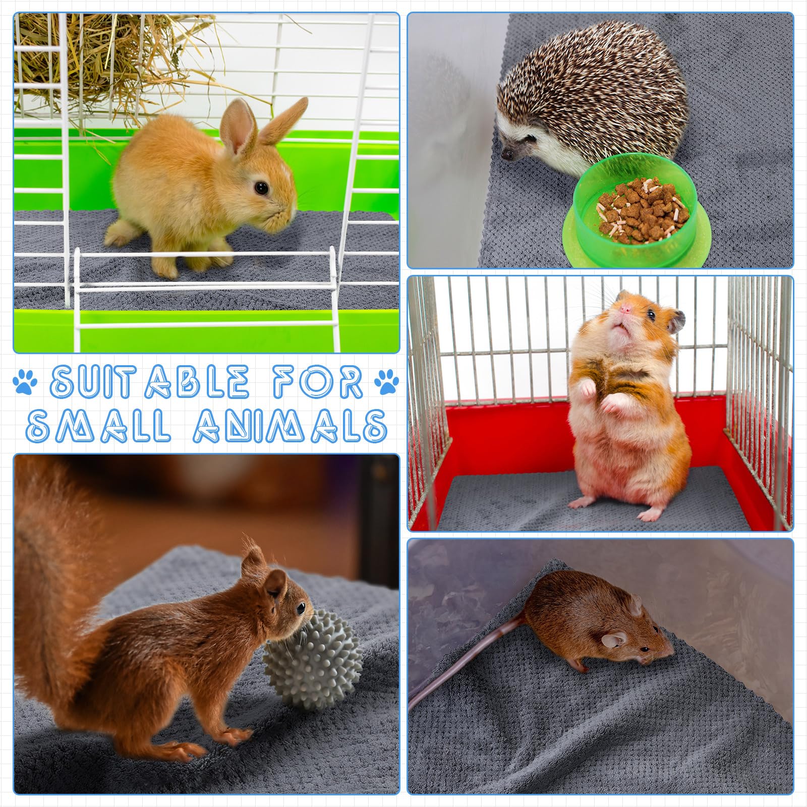 VitalCozy forro confortable para cobayas y hamsters en gris.