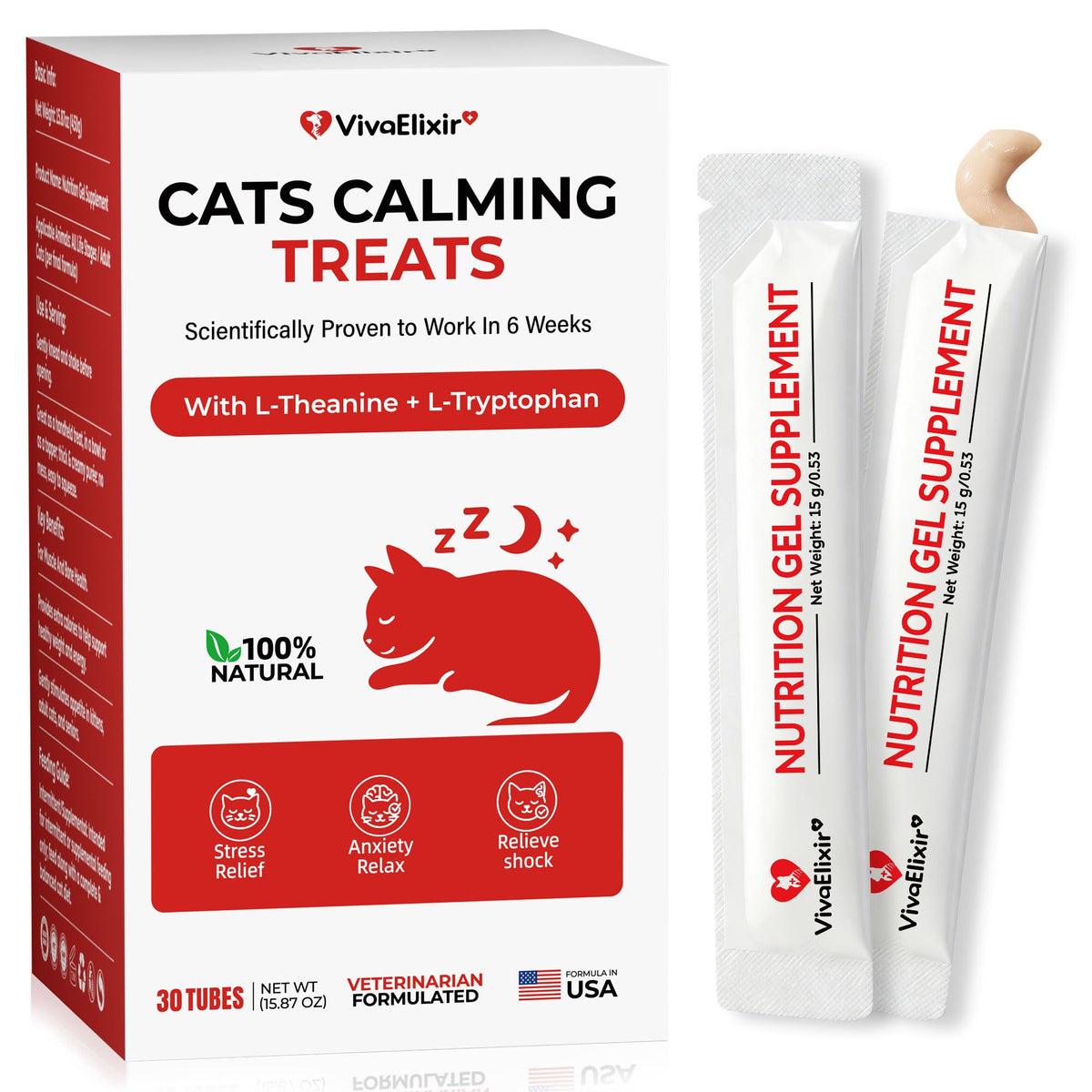 VivaElixir: tubos gel calmantes para gatos, promueven calma rápida