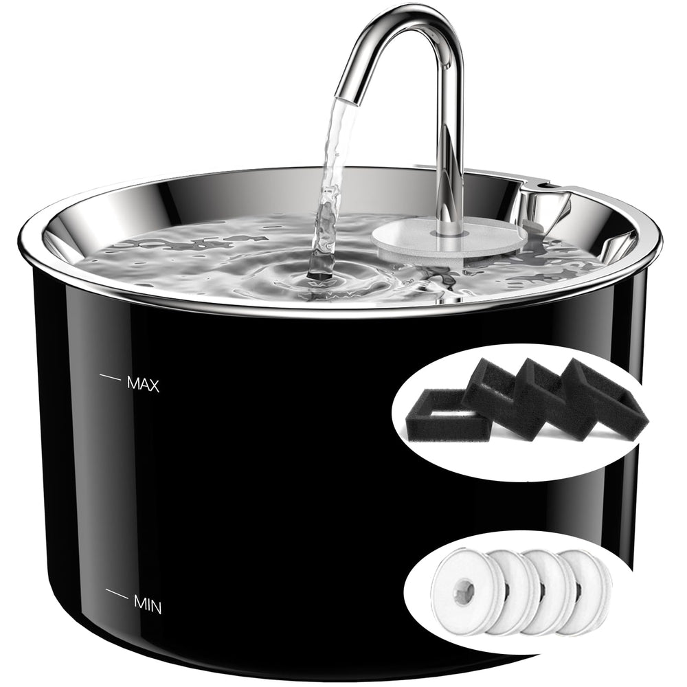 Bebedero VIVIDORAMA para gatos en acero inoxidable, 3 L, fácil de limpiar