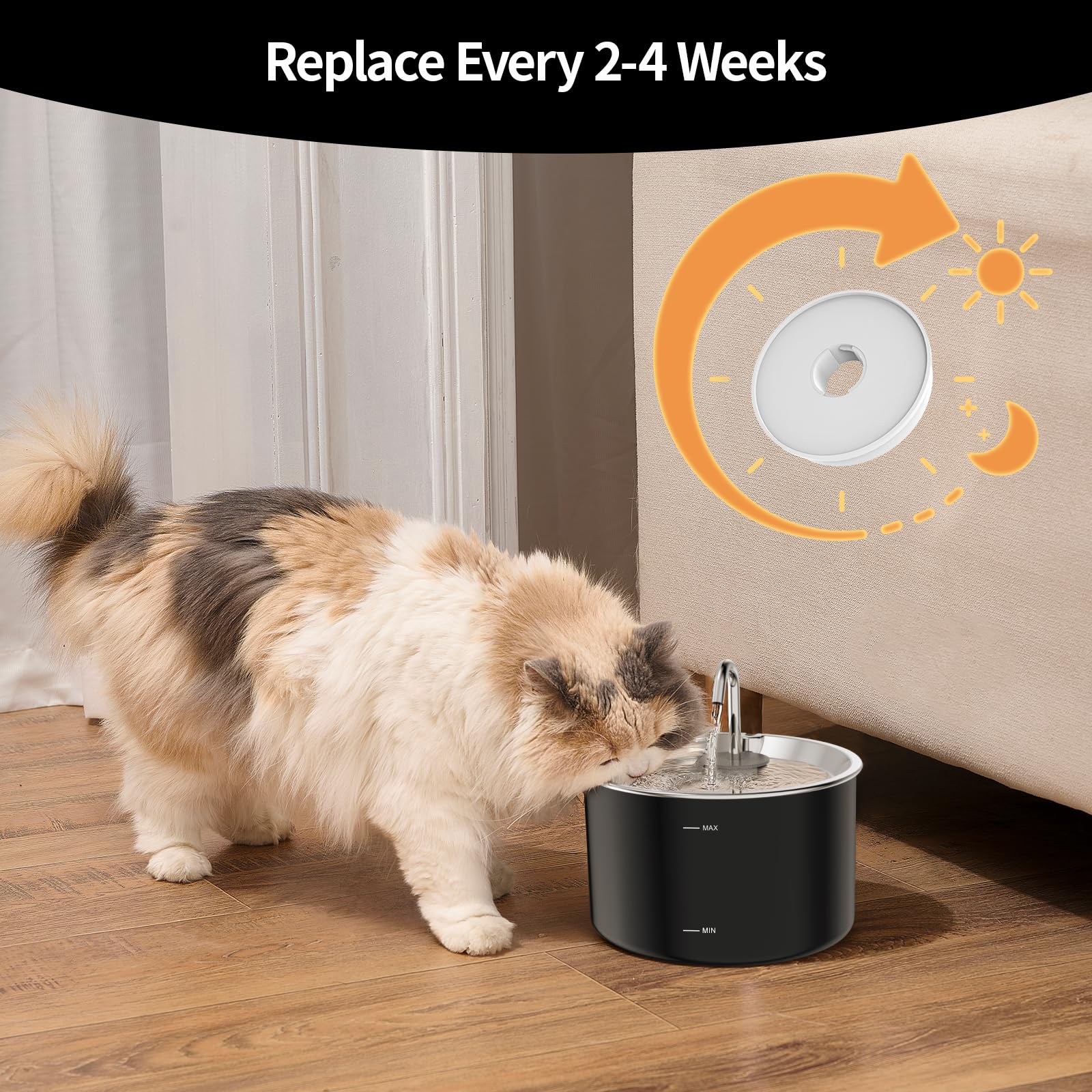 Caja con 6 filtros VIVIDORAMA para reposición del bebedero del gato.