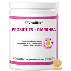VivaElixir Probióticos: tabletas sabor paté para apoyar la salud digestiva de perros y gatos.