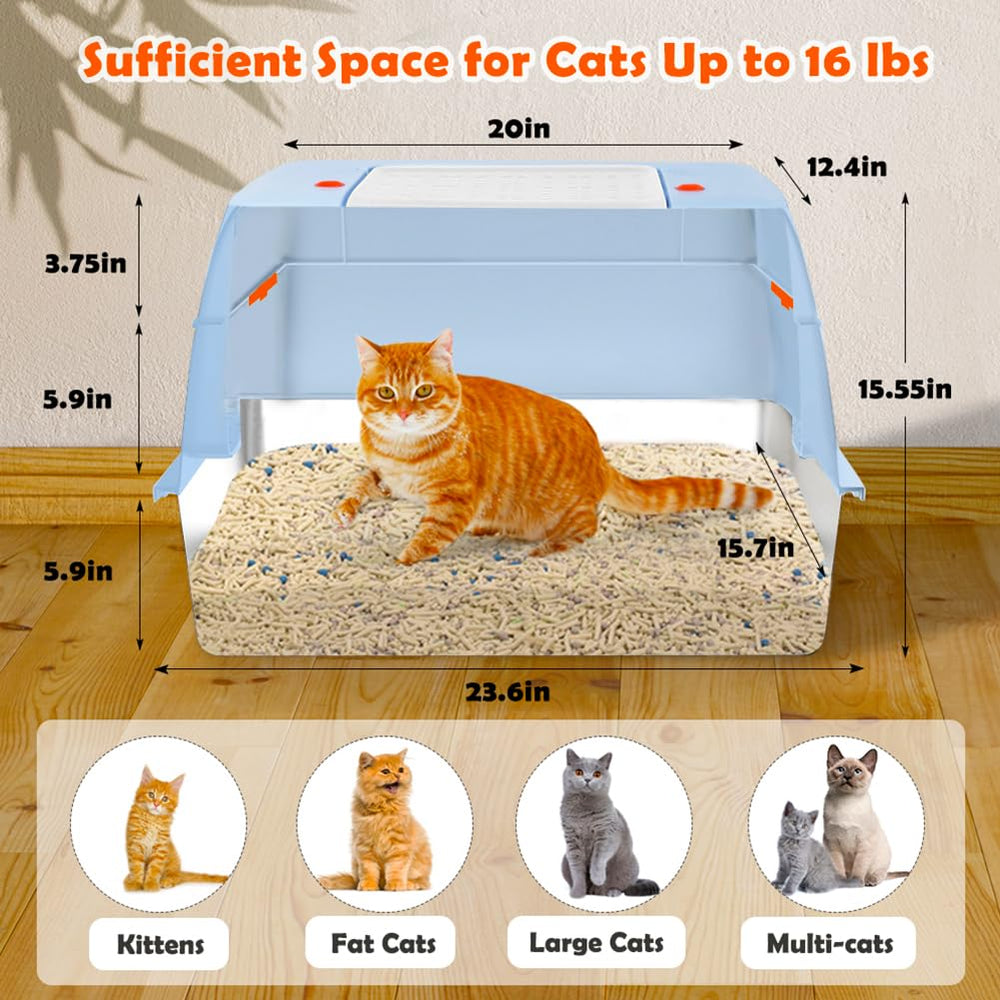 Vivifying caja de acero con entrada lateral, visión clara para gatos con necesidad de privacidad.