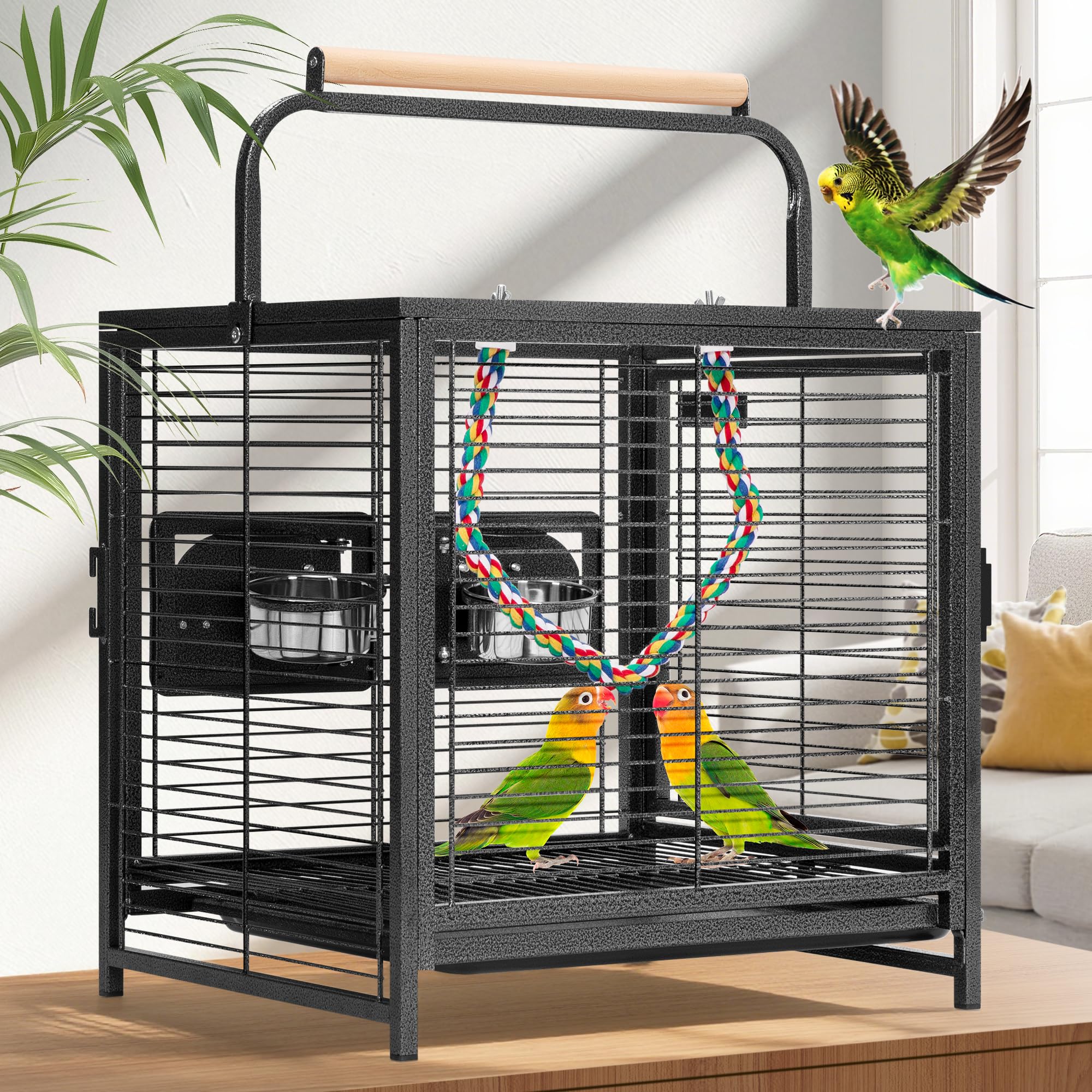 Jaula de viaje VIVOHOME frente: transporte seguro para aves