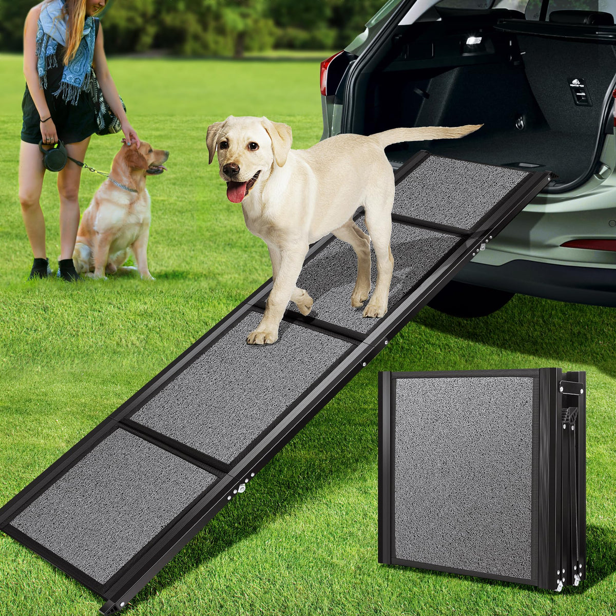 Rampa VIVOHOME para perros de 67x20, facilita subir al coche