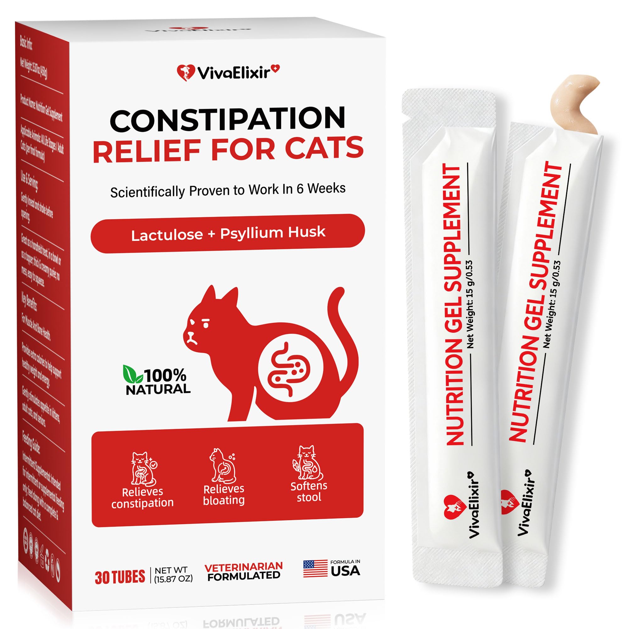 VivaElixir cat-constipation-sticks-pack: pack de barras suaves para estreñimiento felino.