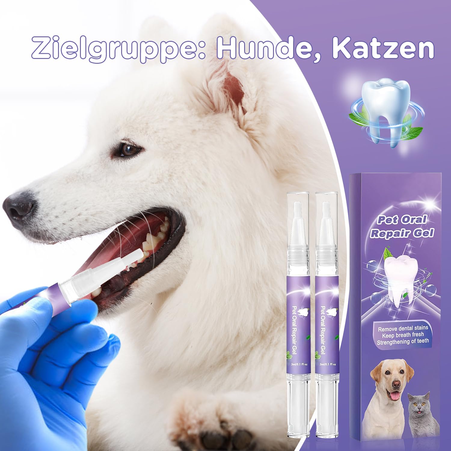 Vizela Gel oral para mascotas, limpieza dental que ayuda a mantener dientes blancos.