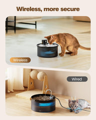 VKIMISS bebedero para gatos con batería recargable para hidratación continua.
