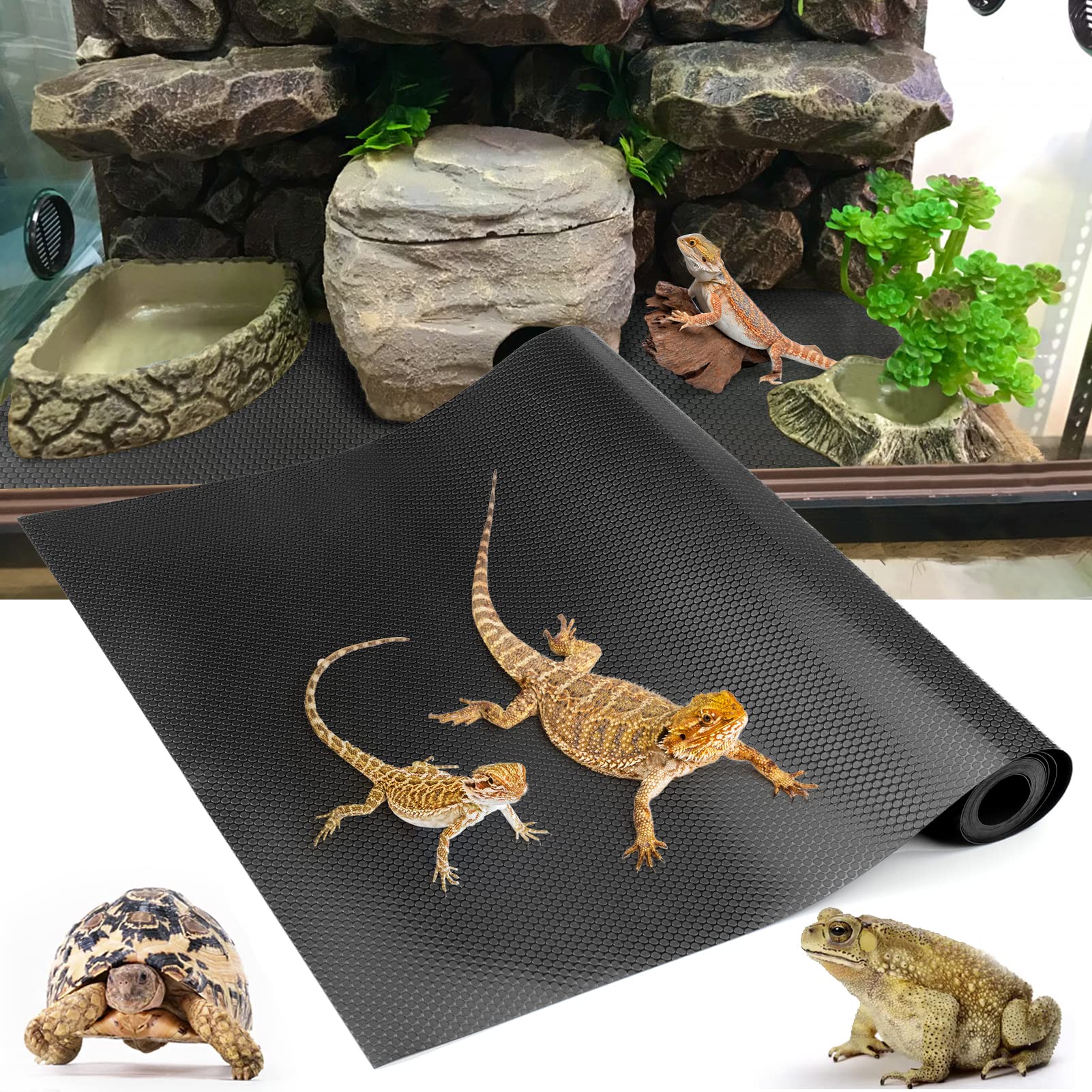 Vodolo alfombra para dragón barbudo, superficie suave que cuida sus patas