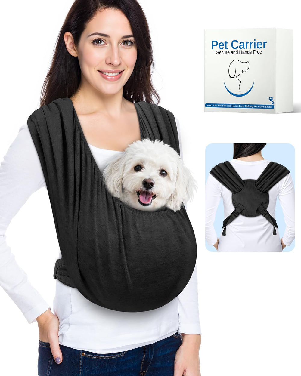 Vokvaktak transportín frontal para perro pequeño, cómodo para paseos diarios.