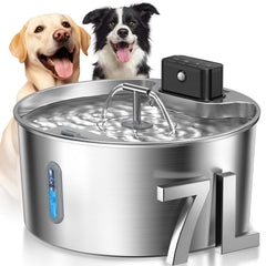 Voluas fontana para perros en acero inoxidable con flujo continuo.