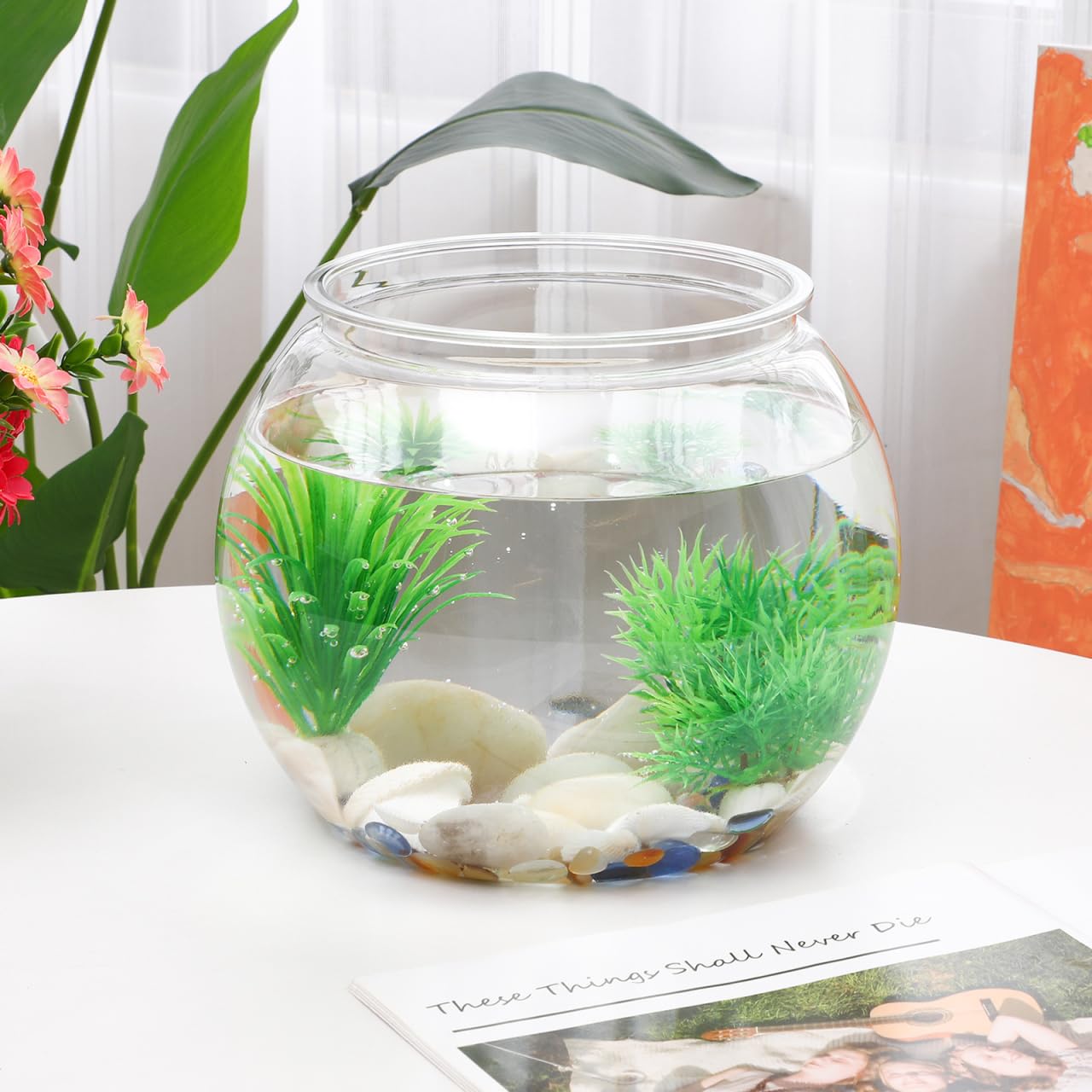 Centro de mesa con acuario plástico VOSAREA para decoración