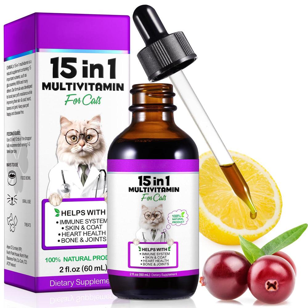 Gotas líquidas de VOSIFSDIY Gato Multivitaminas para dosis diarias.