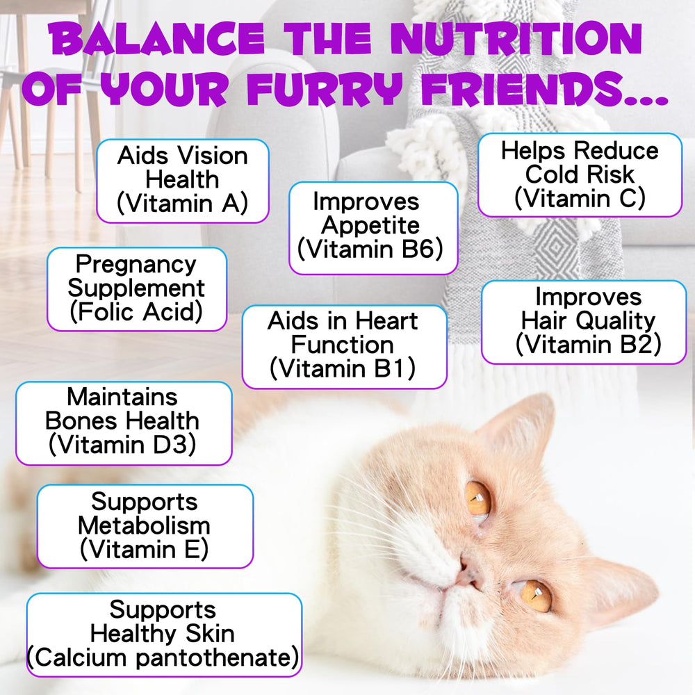 Apoyo al sistema inmunológico de tu gato con VOSIFSDIY Gato Multivitaminas.