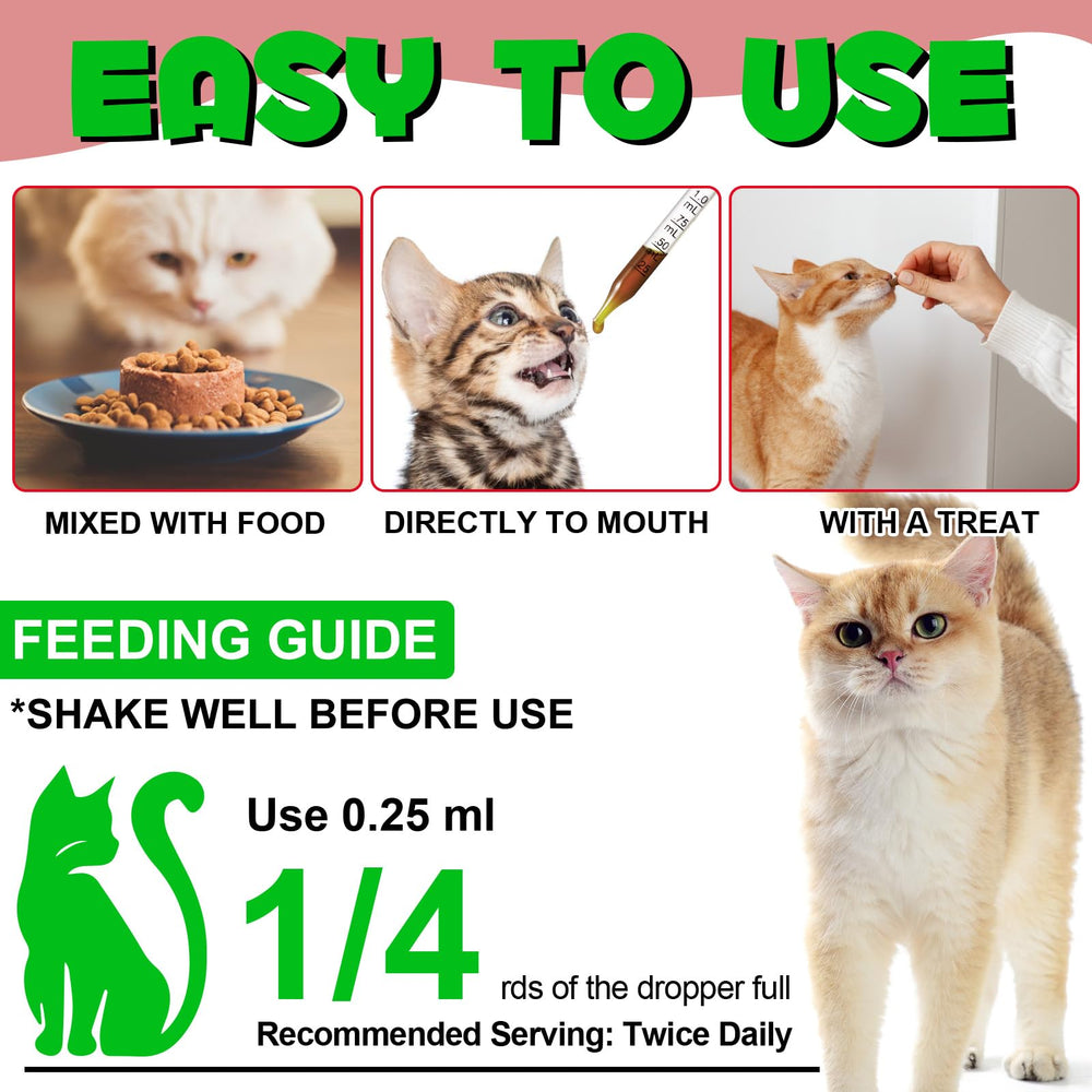 Gotas para infección urinaria gato VOSIFSDIY, sabor pollo para facilitar consumo.