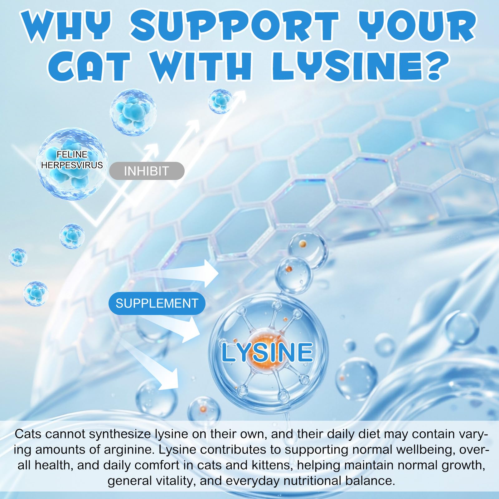 VOSIFSDIY lisina para gatos, envase grande para uso prolongado.