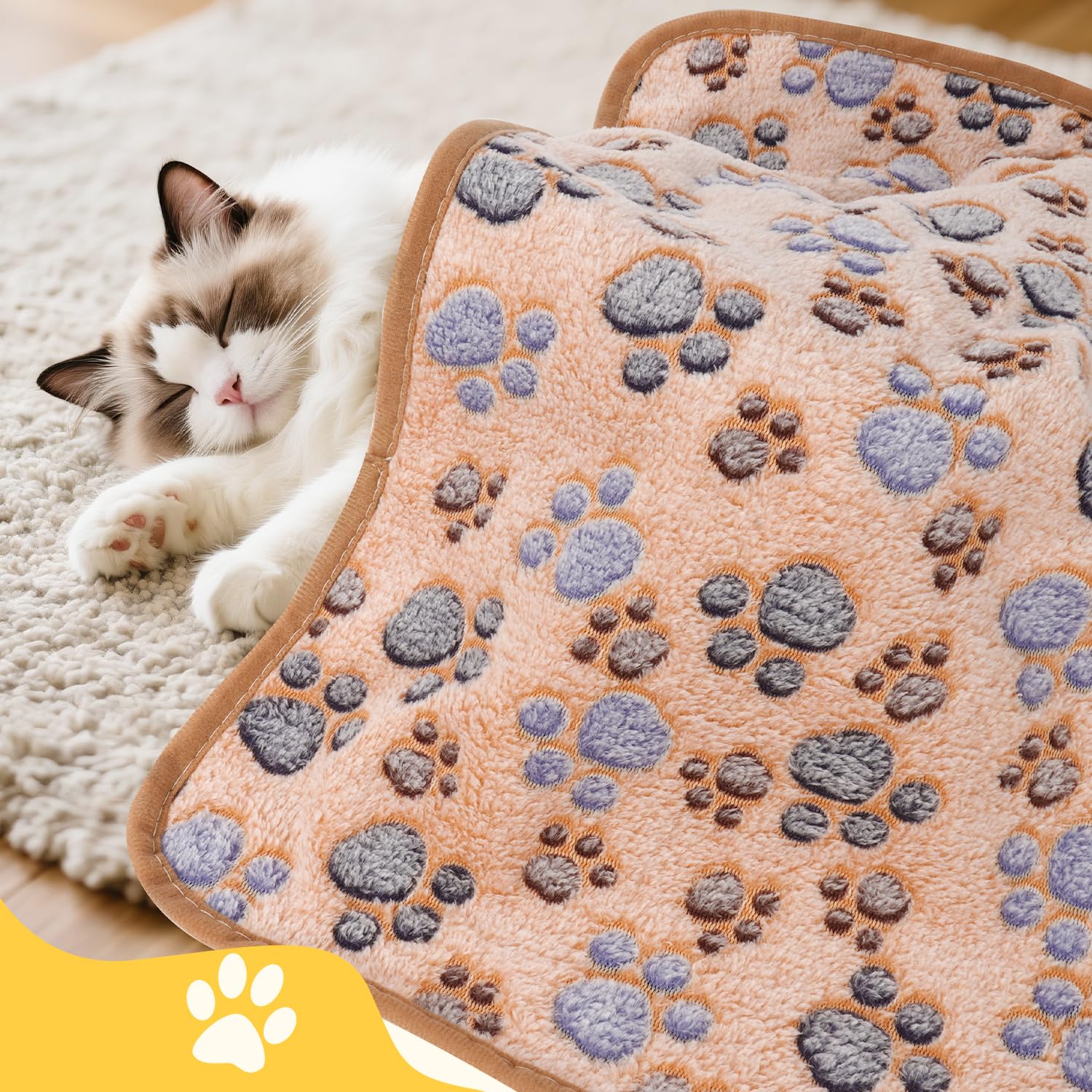 Manta Vowanop para perros y gatos de 23x16, uso práctico en cama.
