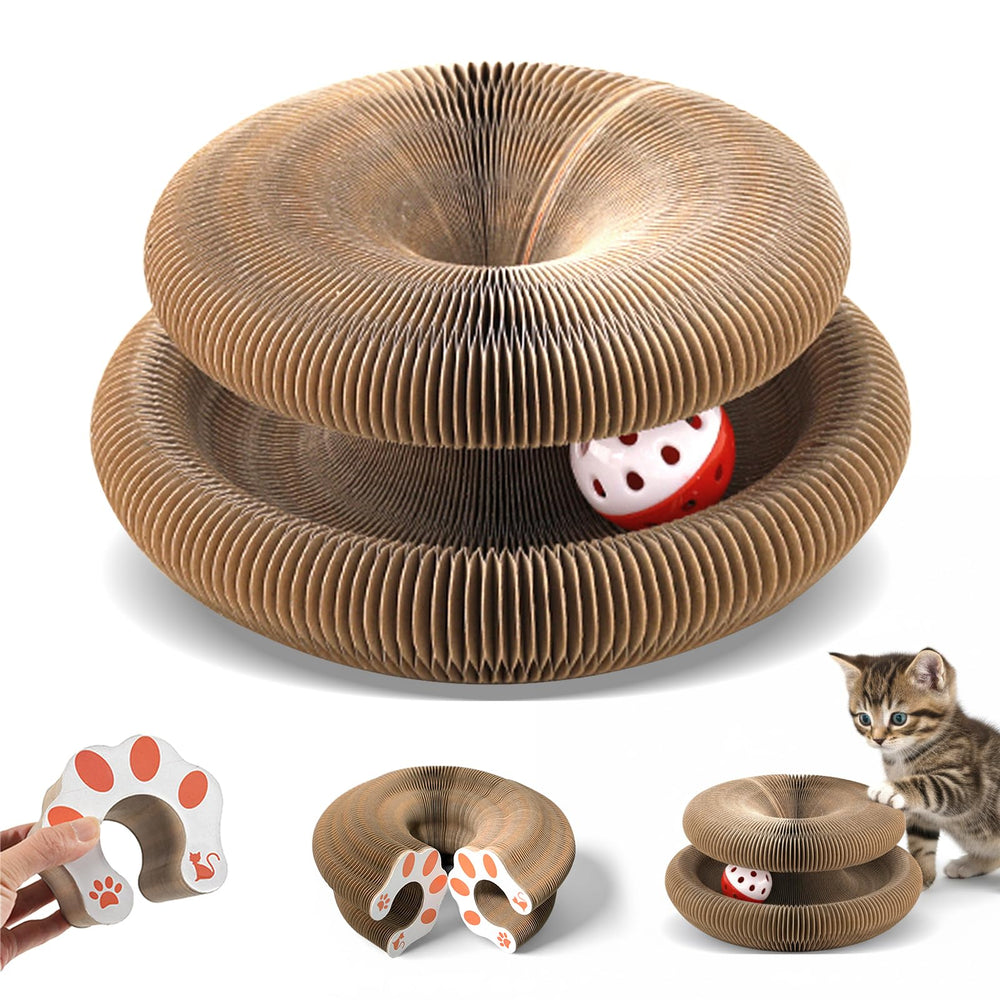VOXGET gato-rascador-juguete-bolas-campanas para juego activo y alivio del estrés