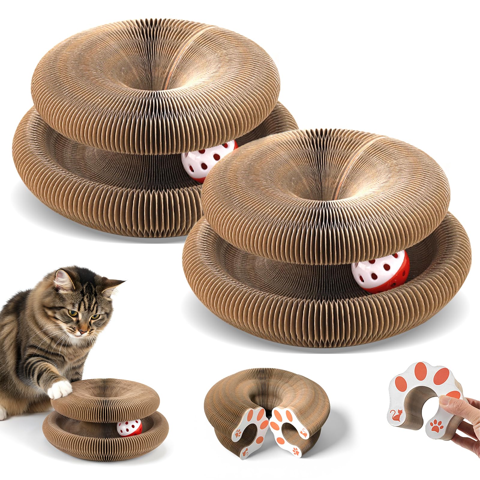 VOXGET tableros rascadores para gatos plegables con bolas para entretenimiento seguro