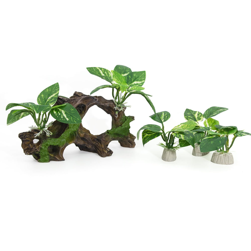 Ambiente con plantas de seda Vtapliea para acuario, aspecto natural