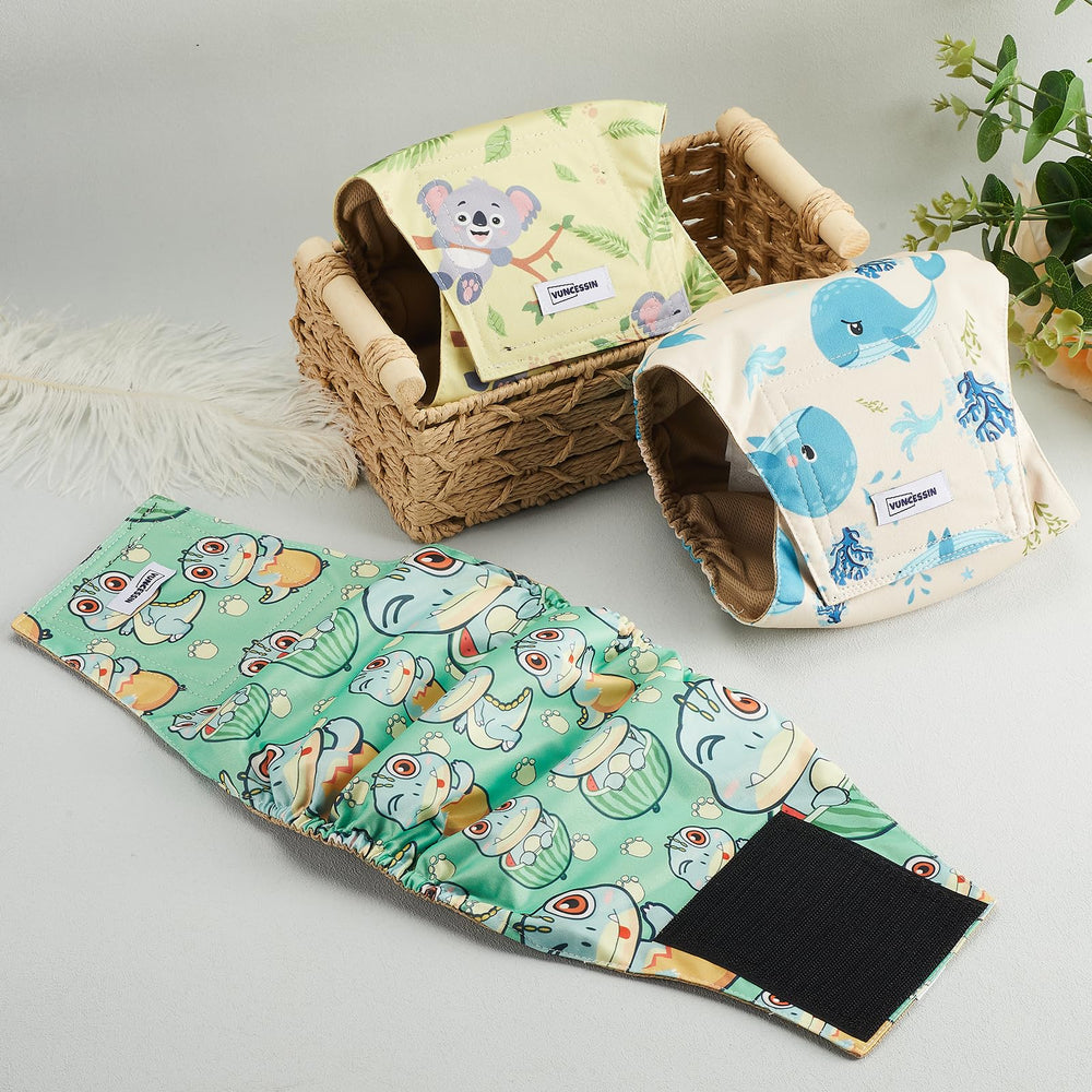 Pañales lavables VUNCESSIN para perro macho, absorción rápida para evitar manchas en muebles.