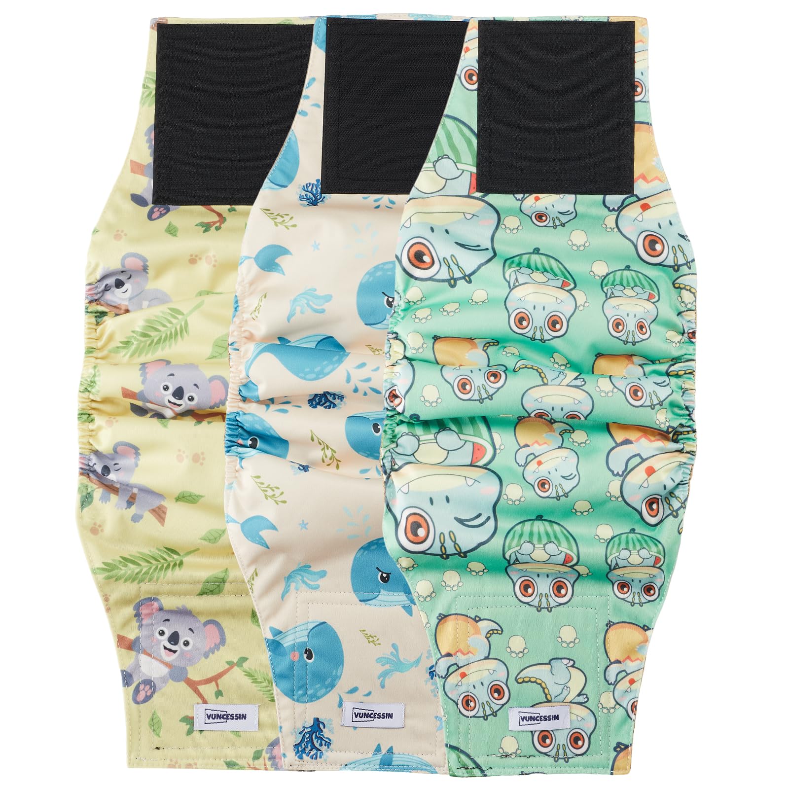 Pañales para perro macho VUNCESSIN con diseño estiloso para uso diario.