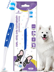 VVHOMIFE cepillo dental para perro con doble cabeza facilita el cuidado diario.