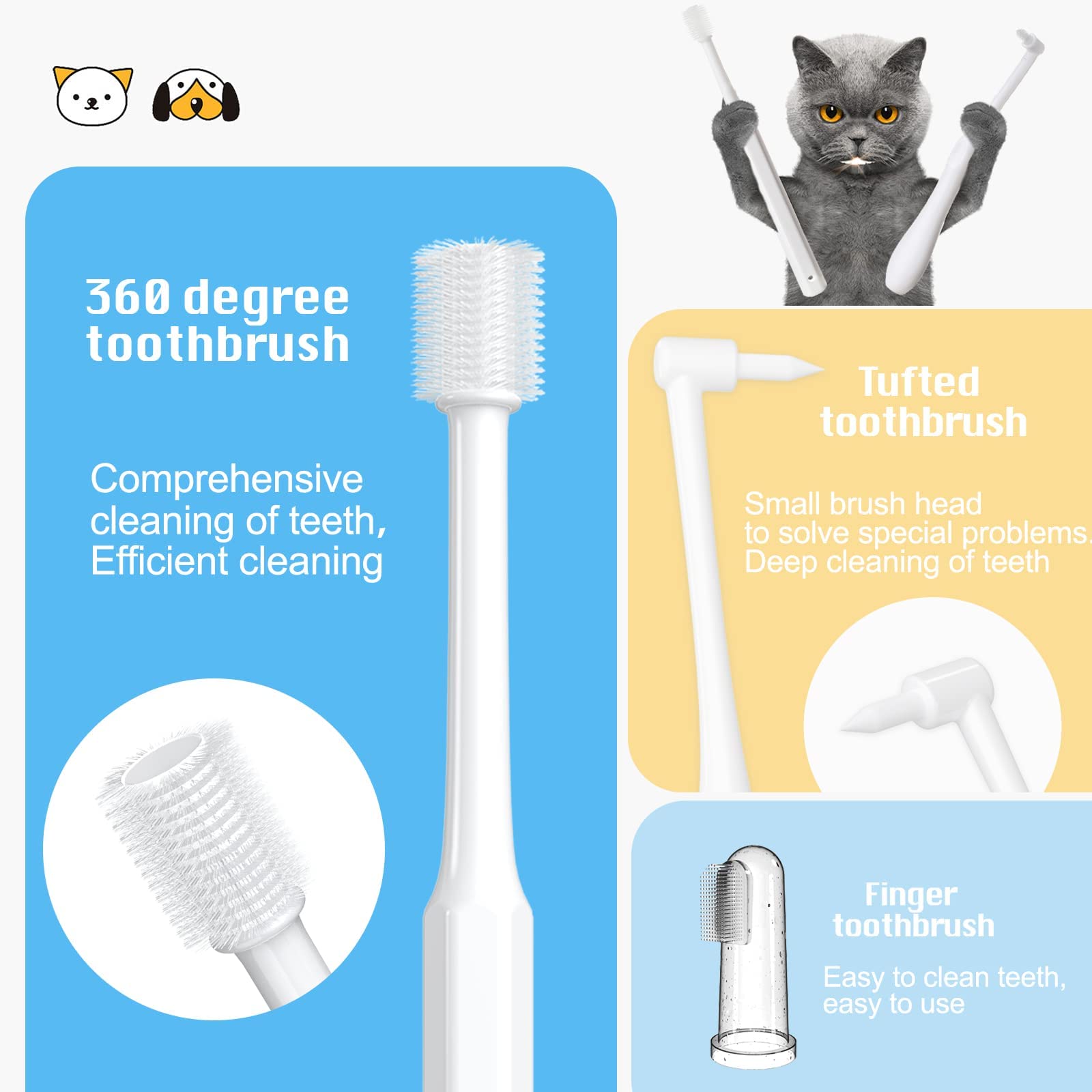 VVHOMIFE kit cuidado oral para perritos completa y práctica