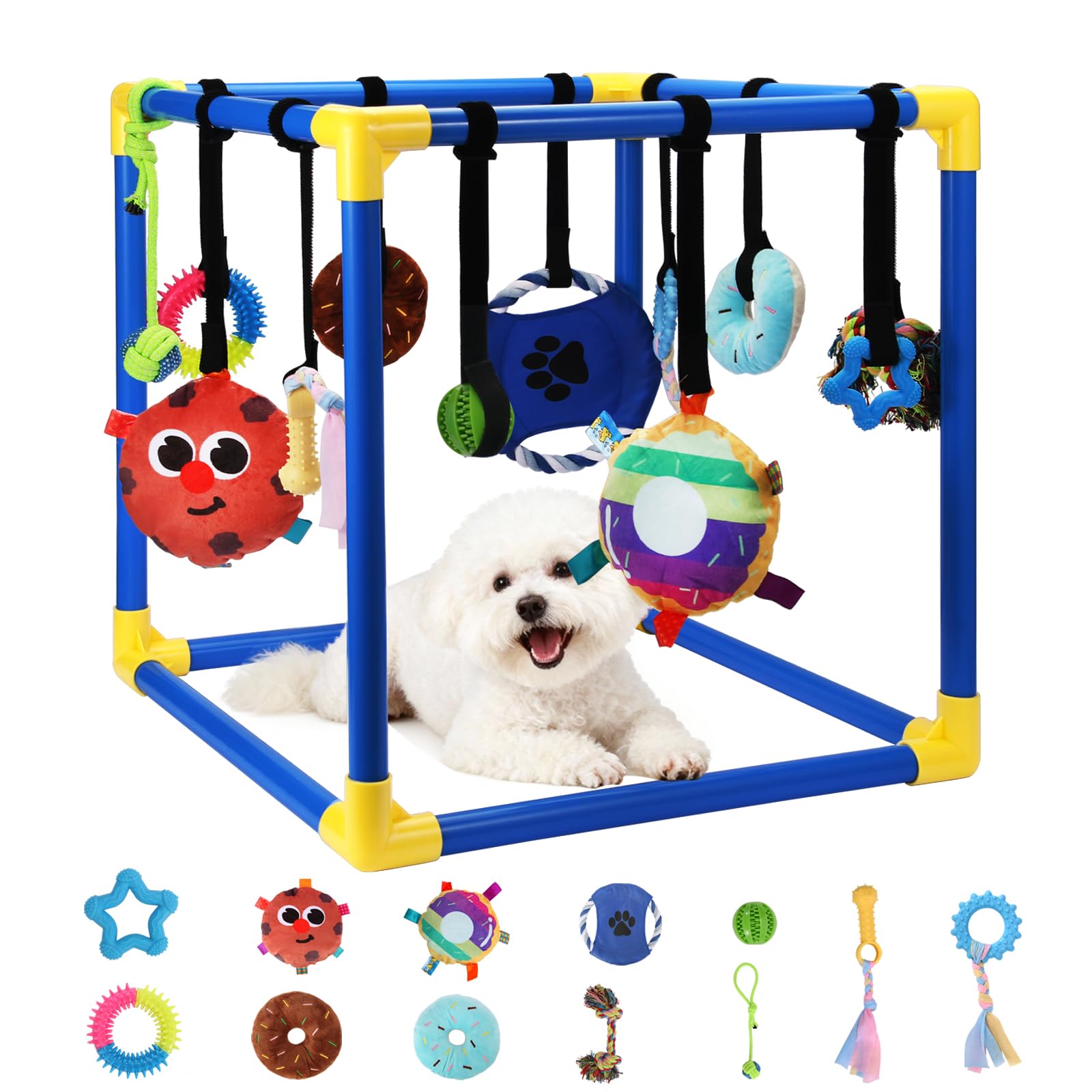 VYNALTIX Puppy Play Gym con 12 juguetes interactivos para estimulación sensorial