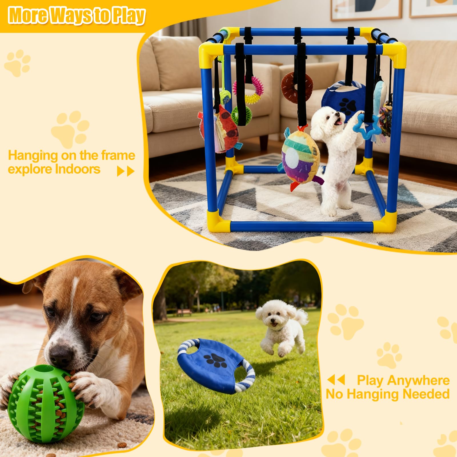 Bola de alimentación lenta para entrenamiento diario en VYNALTIX Puppy Play Gym