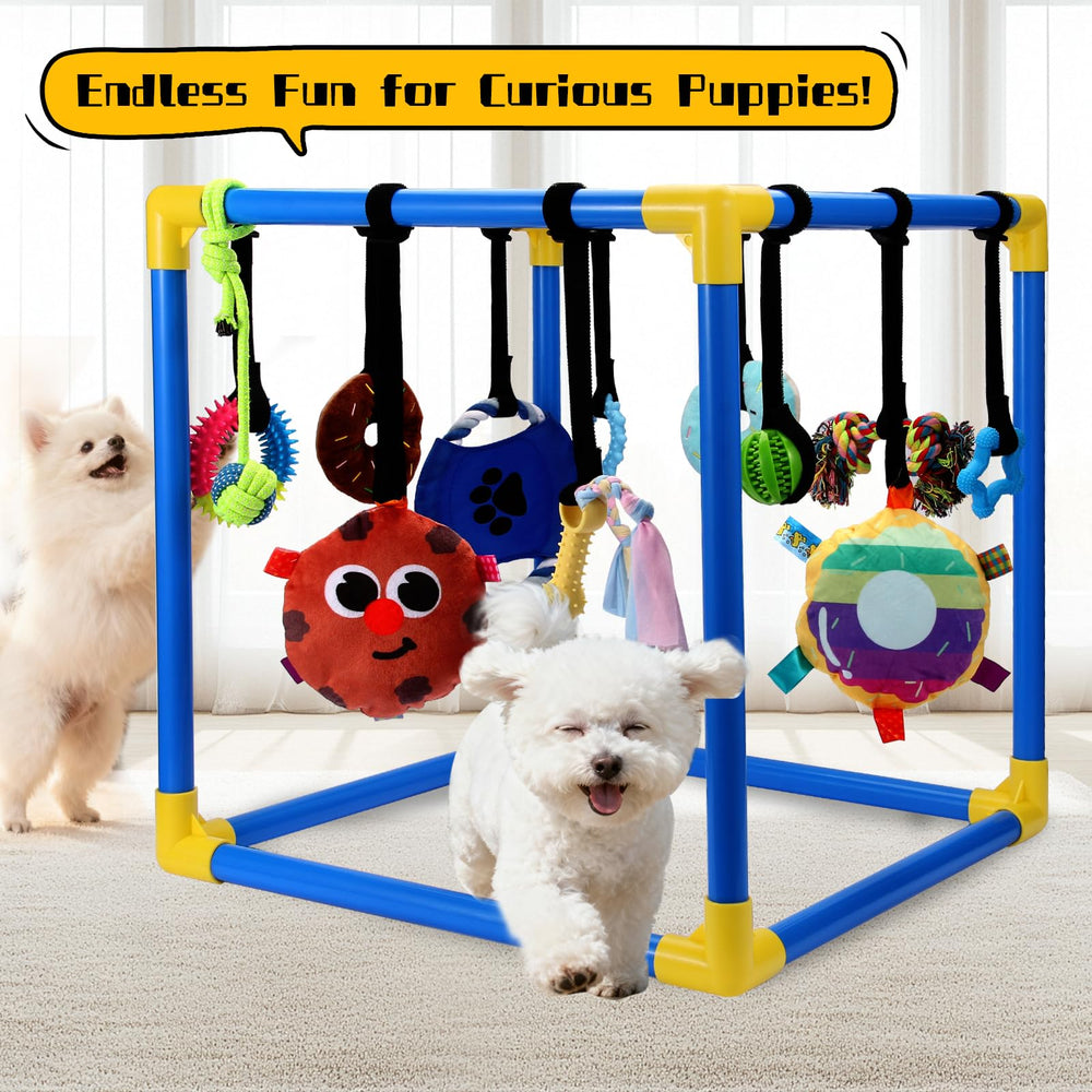 Marco de PVC estable y compacto para uso interior en VYNALTIX Puppy Play Gym