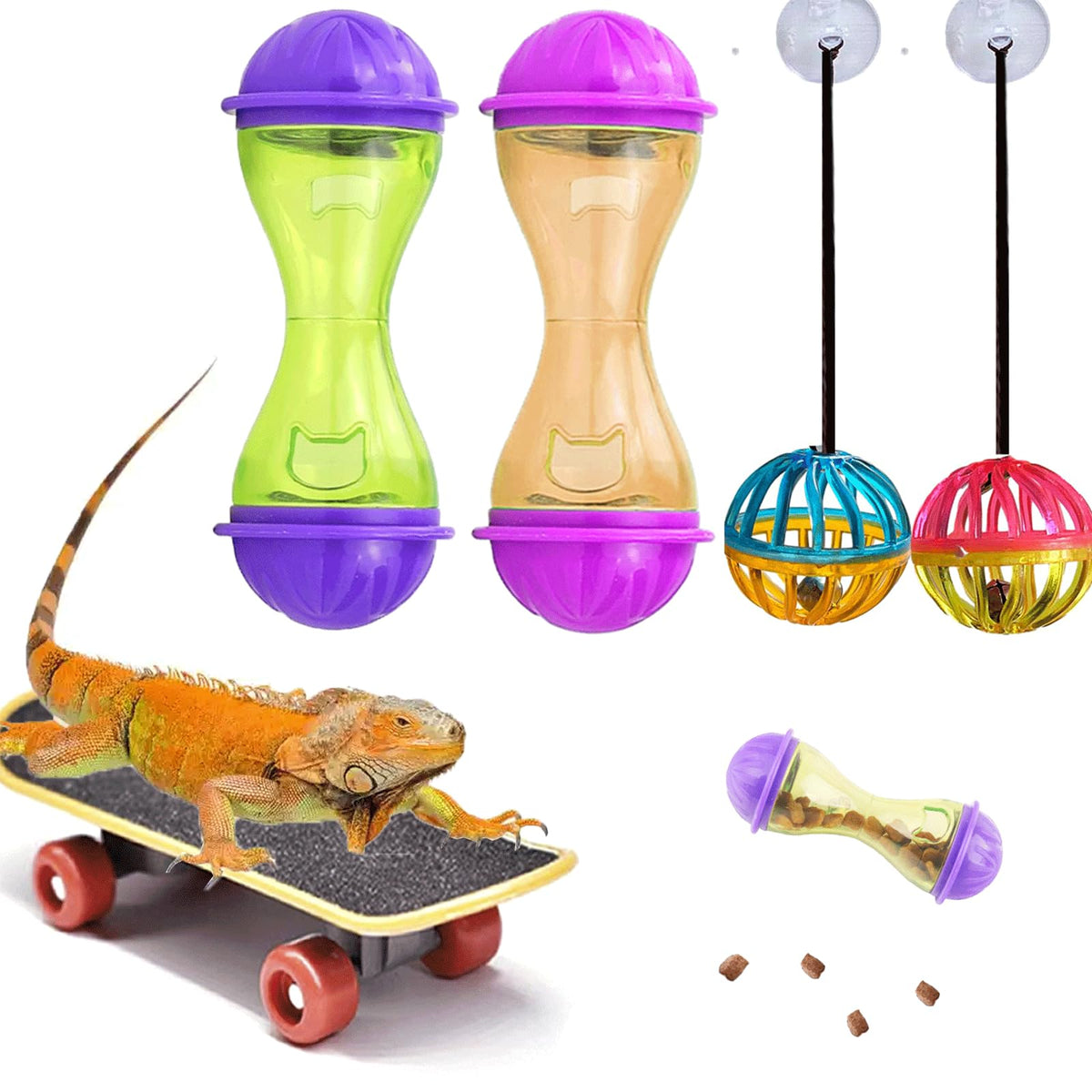 VZqola tabla skate para terrario, accesorio lúdico para mascotas