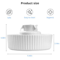 Waatoos fuente cerámica, flujo 360 grados para acceso cómodo.