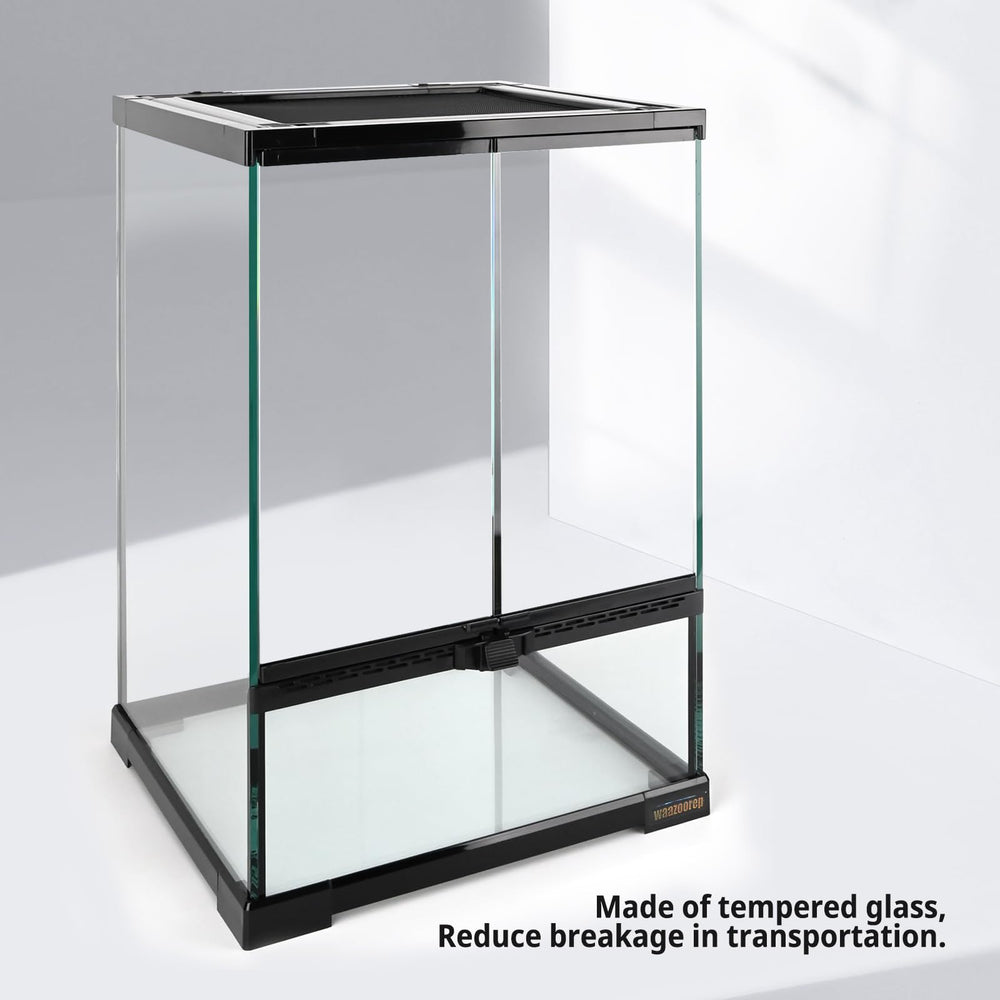 waazoorep tanque reptiles vertical, base de vidrio templado ofrece mayor seguridad.