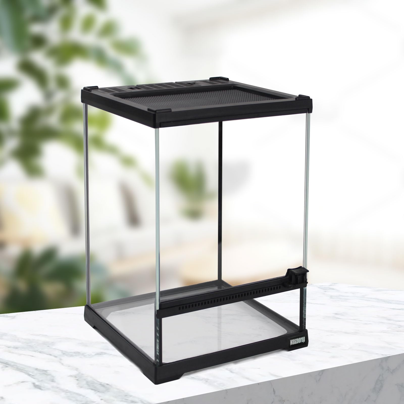 Waazoorep terrario reptil con ventilación superior y espacio para luces UV.