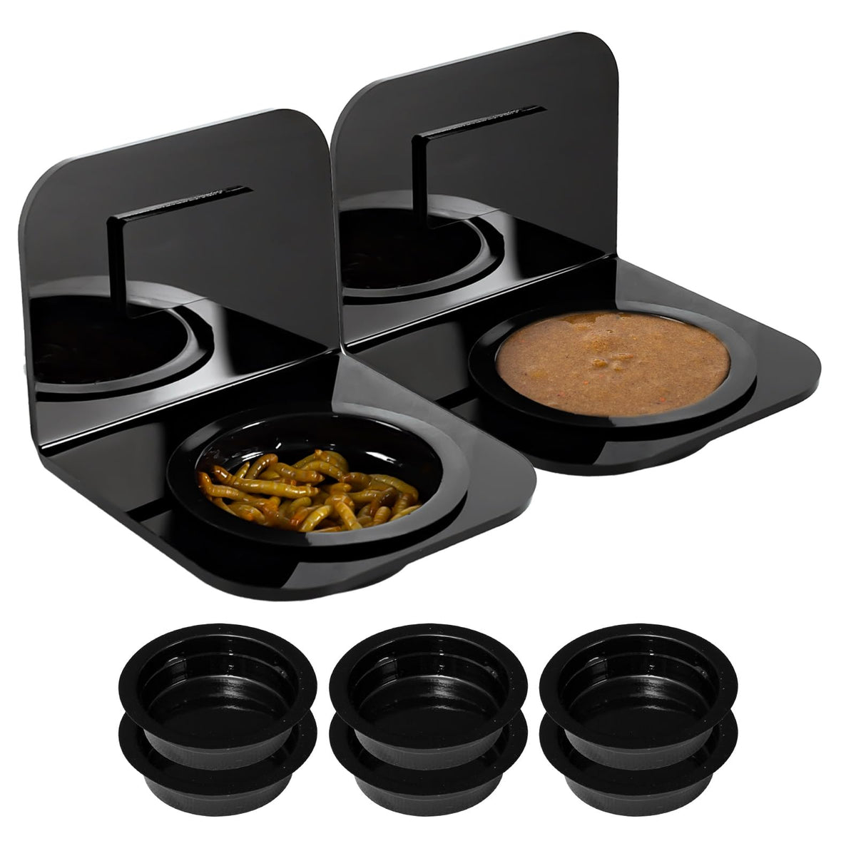 Estante magnético WACOOL para reptiles, soporte doble estable para alimentación diaria.