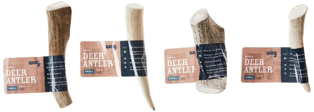 WAG corne de cerf petite taille idéale pour chiens pesant jusqu’à 7 kg.
