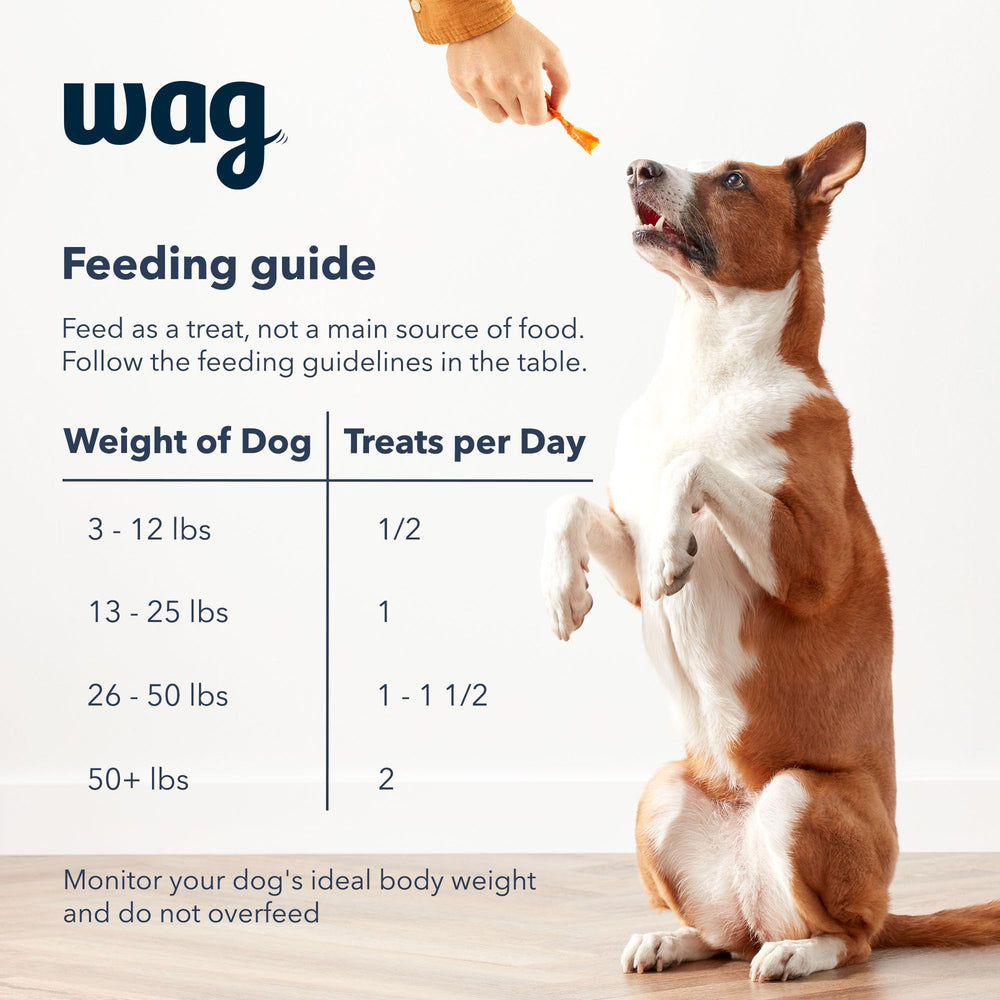 WAG Jerky sabor natural con linaza: premio nutritivo para perros.