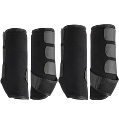 Wagrvuy botas deporte para caballos, vista frontal, protección ligera contra golpes durante saltos