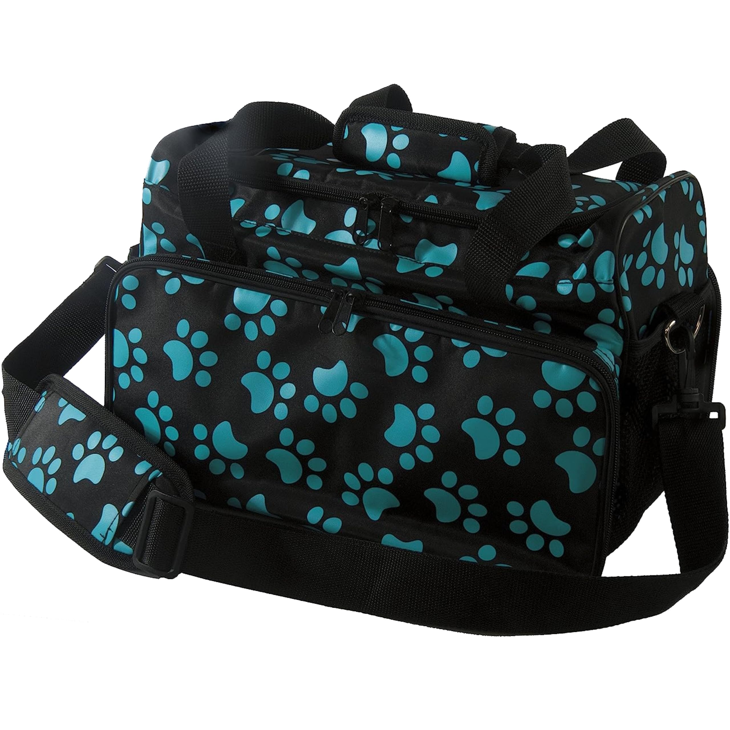 Wahl Animal bolsa de viaje con patitas turquesa, ideal para transportar herramientas de aseo y cuidado de mascotas.