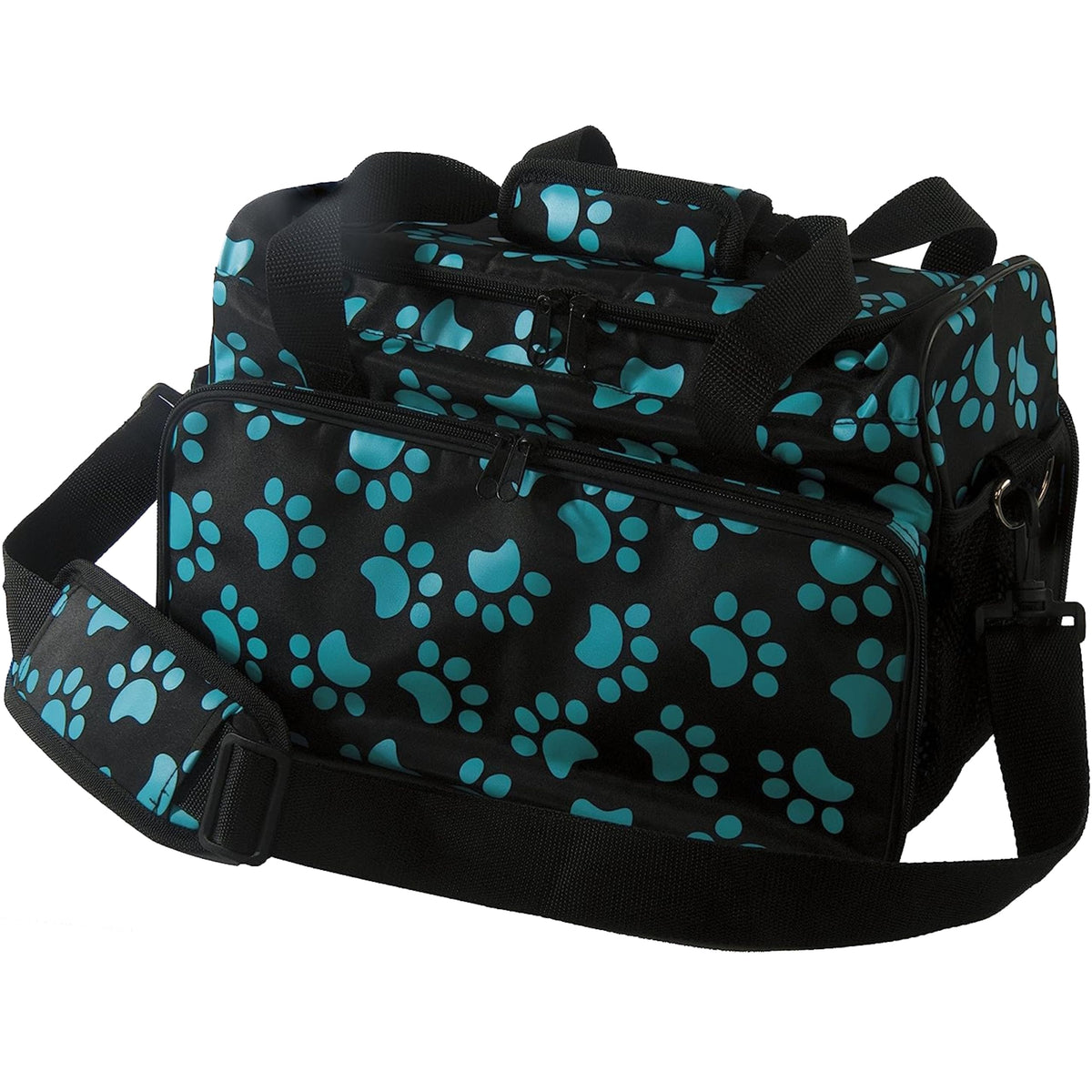 Wahl Animal bolsa de viaje con patitas turquesa, ideal para transportar herramientas de aseo y cuidado de mascotas.