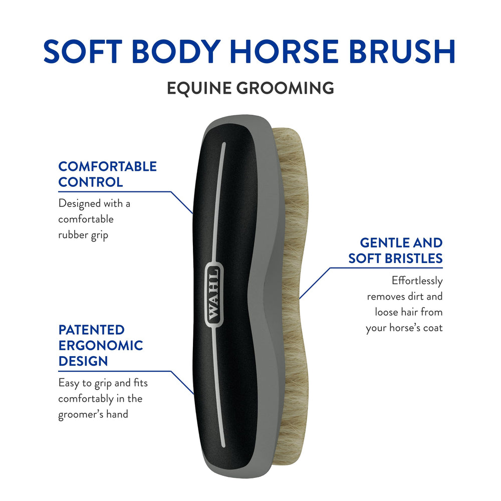 WAHL mango de goma ergonómico en negro, ofrece agarre cómodo durante sesiones de acicalamiento.