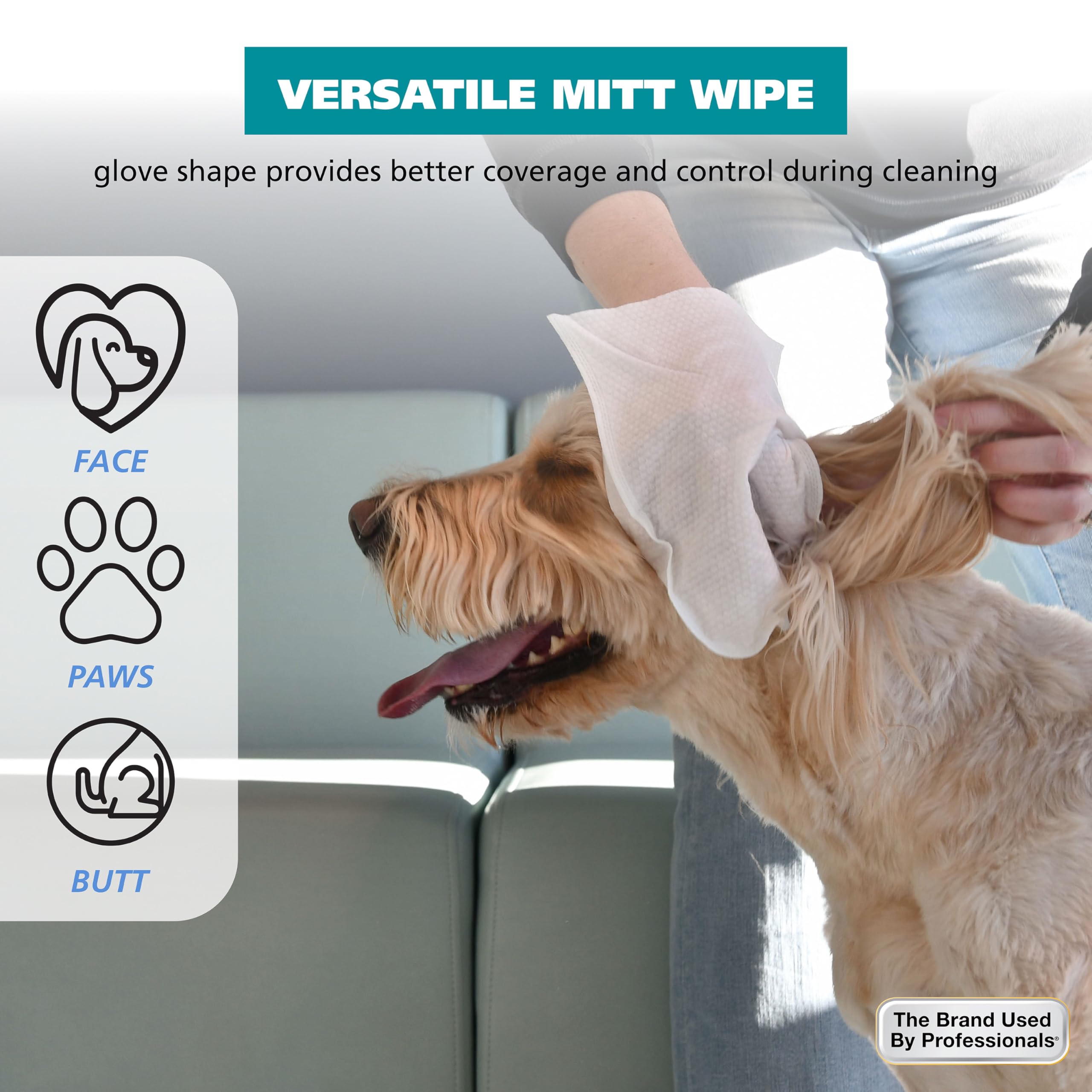 Wahl Refresh guante limpiador para cara de perros, limpieza rápida