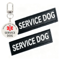 Parches WALITEFU para perro de servicio, tamaño mediano con texto visible para identificación.