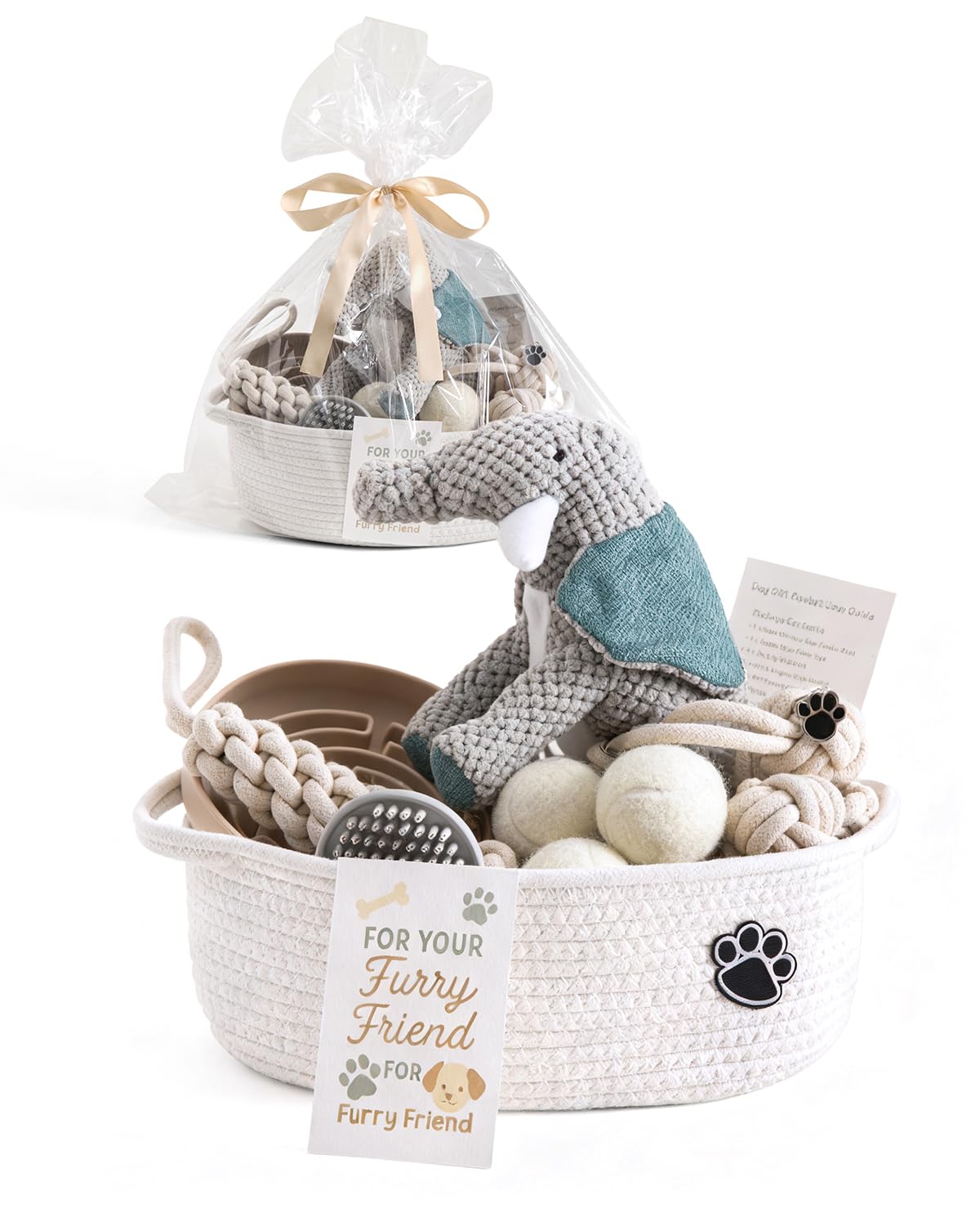 Wanapure cesto regalo perro nuevo: almacenamiento elegante para juguetes y accesorios.