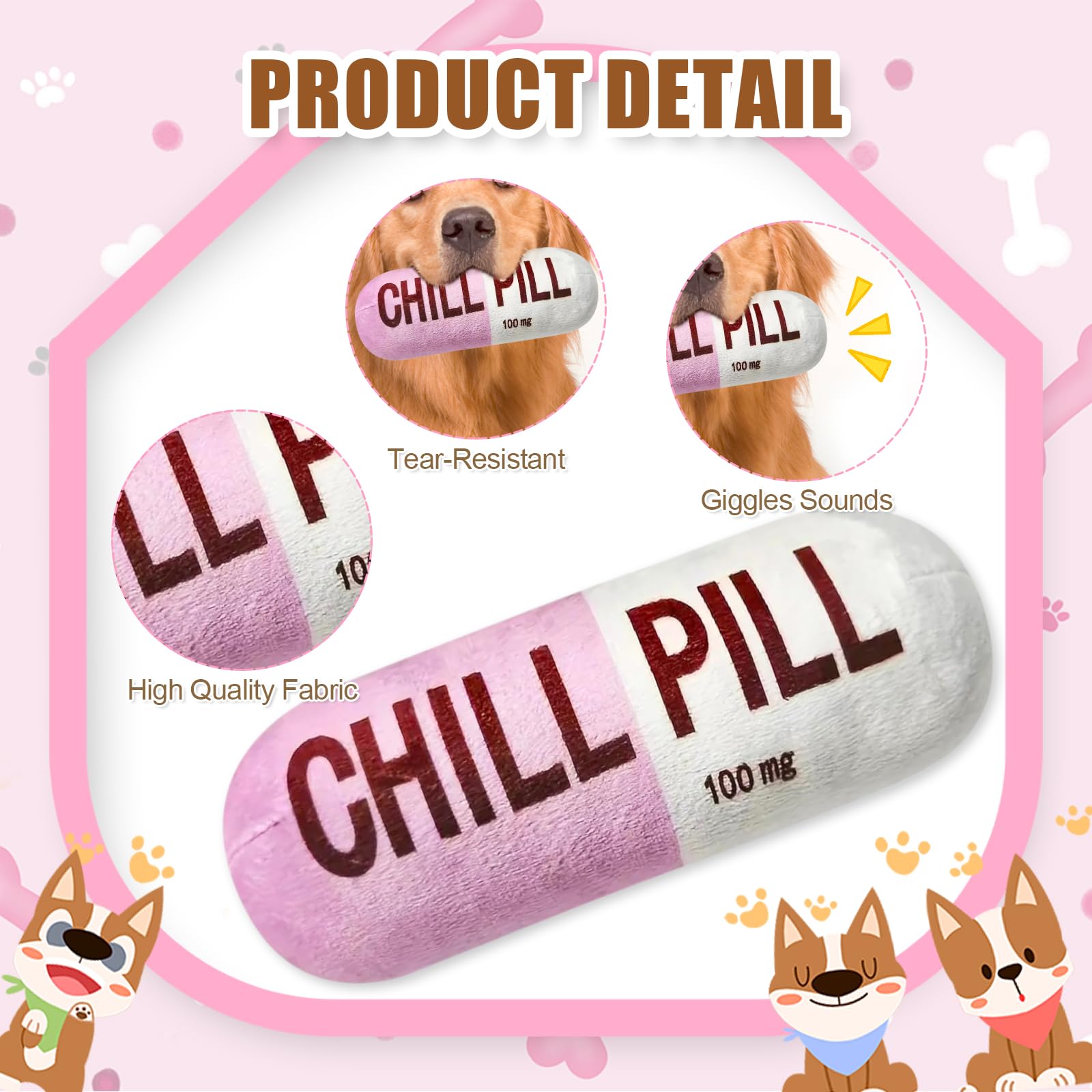 Peluche píldora de Wanheart para dentición de perros.