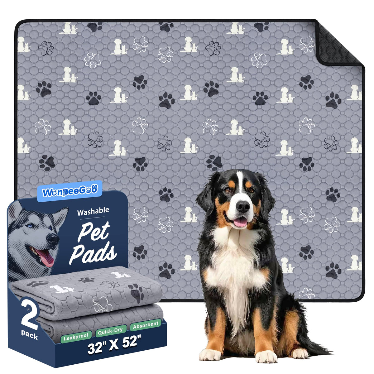 WanpeeGoo almohadilla de entrenamiento para perros 32x52, suave y absorbente.