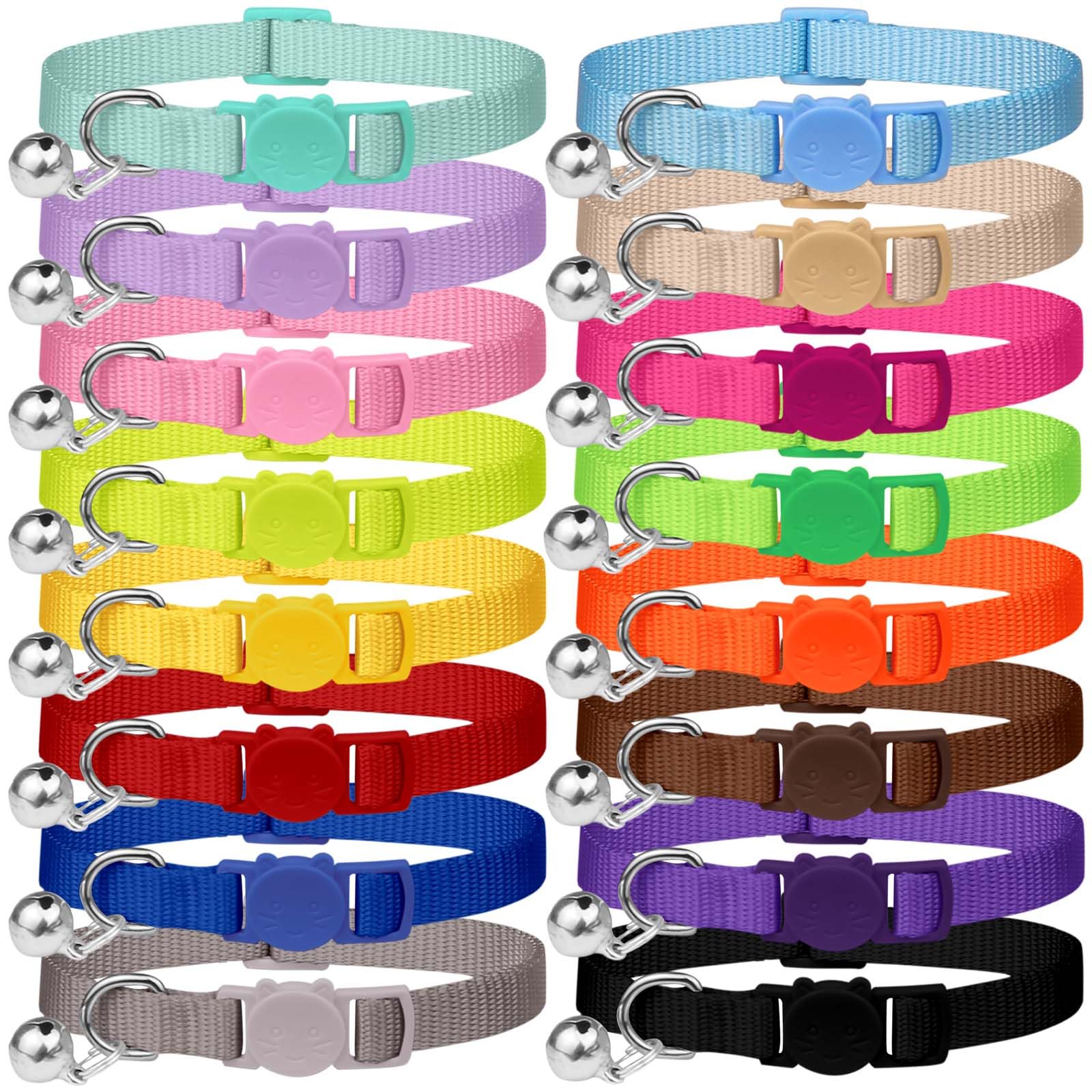 Collares Waoduld: set de 16 colores para variar el estilo y distinguir a cada gato.