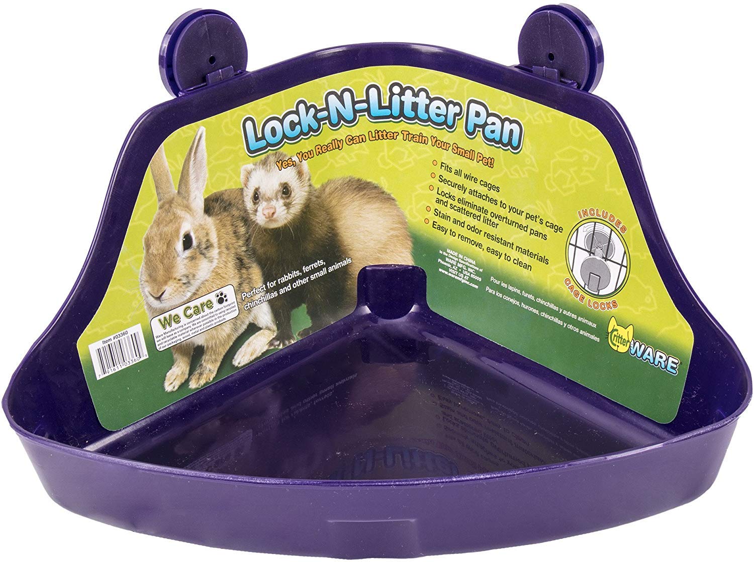 Ware Manufacturing Lock-N-Litter, bandeja doble para mascotas pequeñas, ideal para múltiples áreas
